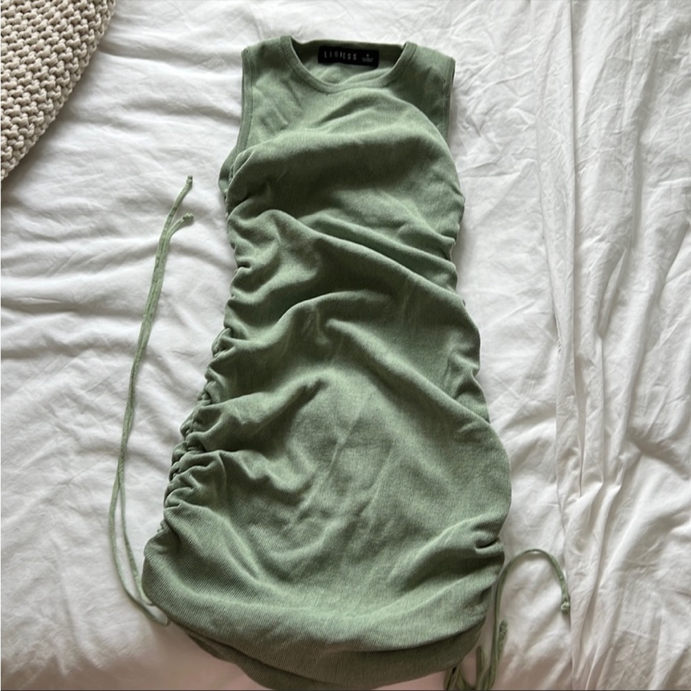 Green princess Polly ruched mini dress